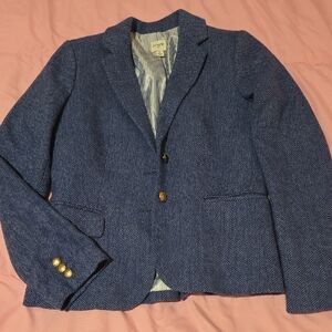 J. Crew Factory Navy Blazer With Gold Button Accents Size 4